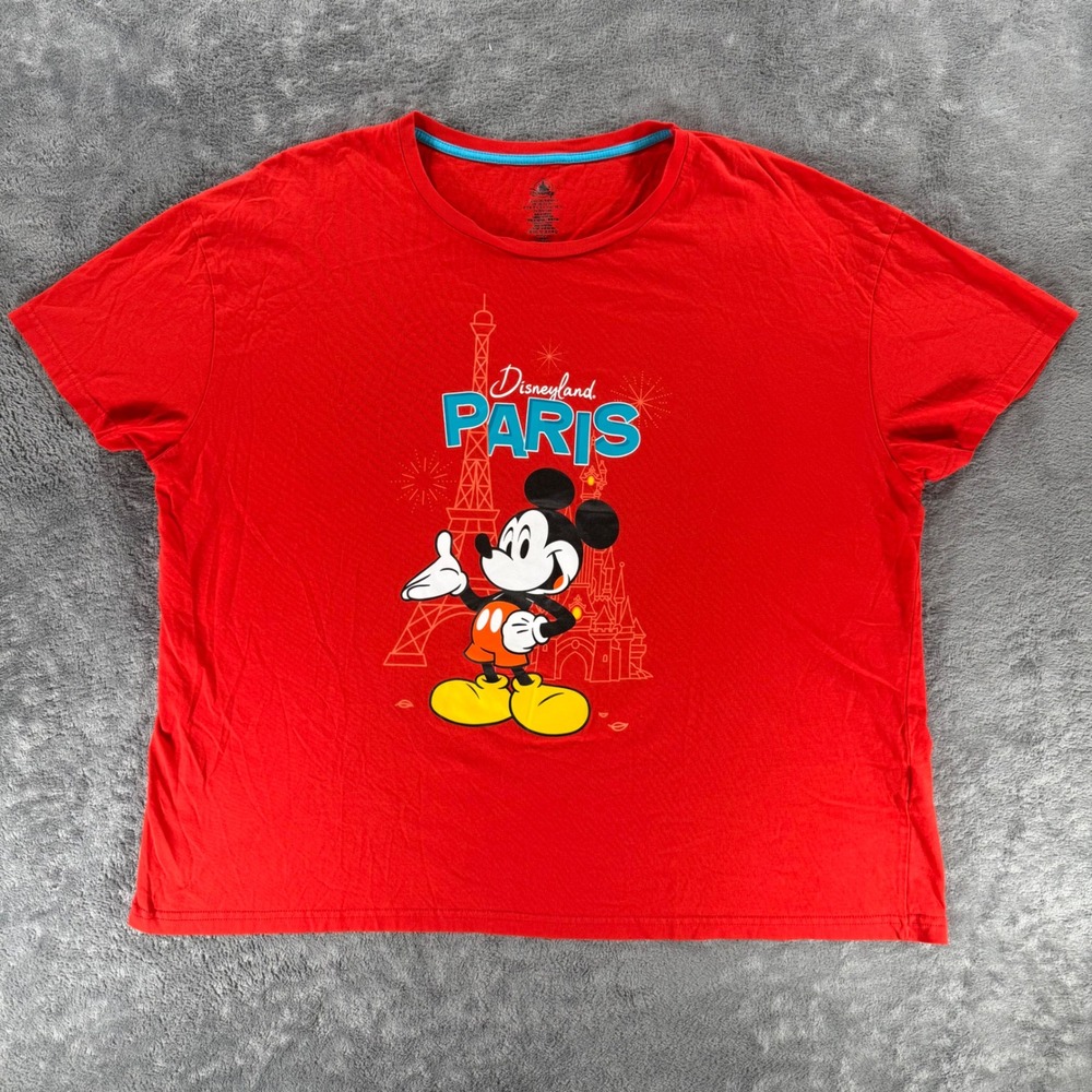 Disney Parks Women 3XL Red Disneyland Paris Mickey Mouse Eiffel Tower Graphic